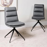 Click to view product details and reviews for Nobo Swivel Dining Chair Set Of 2 Grey Faux Leather Black Legs. Click to view product details and reviews for Nobo Swivel Dining Chair Set Of 2 Grey Faux Leather Black Legs.