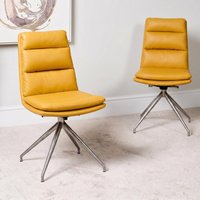 Click to view product details and reviews for Nobo Swivel Dining Chair Set Of 2 Yellow Faux Leather Chrome Legs. Click to view product details and reviews for Nobo Swivel Dining Chair Set Of 2 Yellow Faux Leather Chrome Legs.