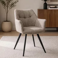 View Poppy dining armchairs - set of 2 - taupe fabric View Poppy dining armchairs - set of 2 - taupe fabric