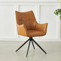 View Vito swivel dining armchairs - set of 2 - tan faux leather View Vito swivel dining armchairs - set of 2 - tan faux leather