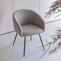 View Wales dining chair - set of 2 - curved back - grey - fabric and metal View Wales dining chair - set of 2 - curved back - grey - fabric and metal