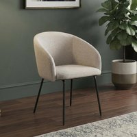 View Fern dining armchair - set of 2 - curved back - lyon mink and black - fabric and metal View Fern dining armchair - set of 2 - curved back - lyon mink and black - fabric and metal