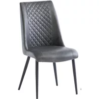 Click to view product details and reviews for Amber Dining Chair Set Of 2 Grey Faux Leather. Click to view product details and reviews for Amber Dining Chair Set Of 2 Grey Faux Leather.
