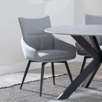 Click to view product details and reviews for Ace Dining Chair Swivel Grey Fabric Black Legs. Click to view product details and reviews for Ace Dining Chair Swivel Grey Fabric Black Legs.