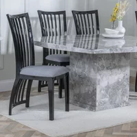 Click to view product details and reviews for Athena Dining Chair Slatted Back Black High Gloss Grey Seat Pads. Click to view product details and reviews for Athena Dining Chair Slatted Back Black High Gloss Grey Seat Pads.
