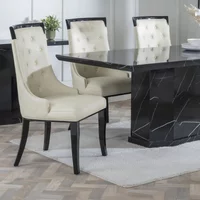 Click to view product details and reviews for Carmela Dining Chair Large High Back Cream Leather Black Legs. Click to view product details and reviews for Carmela Dining Chair Large High Back Cream Leather Black Legs.