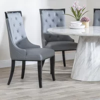Click to view product details and reviews for Carmela Dining Chair Large High Back Grey Leather Black Legs. Click to view product details and reviews for Carmela Dining Chair Large High Back Grey Leather Black Legs.
