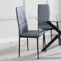 Click to view product details and reviews for Metro Dining Chair Grey Leather Black Metal Legs. Click to view product details and reviews for Metro Dining Chair Grey Leather Black Metal Legs.