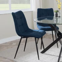 Click to view product details and reviews for Corona Dining Chair Blue Fabric Black Metal Legs. Click to view product details and reviews for Corona Dining Chair Blue Fabric Black Metal Legs.