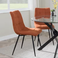 Click to view product details and reviews for Corona Dining Chair Orange Fabric Black Metal Legs. Click to view product details and reviews for Corona Dining Chair Orange Fabric Black Metal Legs.
