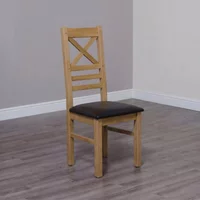 Click to view product details and reviews for Deluxe Dining Chair Set Of 2 Cross Back Oak. Click to view product details and reviews for Deluxe Dining Chair Set Of 2 Cross Back Oak.