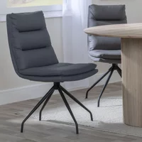 Click to view product details and reviews for Diego Dining Chair Swivel Grey Leather Black Legs. Click to view product details and reviews for Diego Dining Chair Swivel Grey Leather Black Legs.
