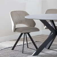 Click to view product details and reviews for Ion Dining Chair Swivel Beige Velvet Fabric Black Legs. Click to view product details and reviews for Ion Dining Chair Swivel Beige Velvet Fabric Black Legs.