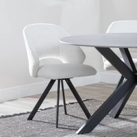 Click to view product details and reviews for Ion Dining Chair Swivel Cream Boucle Teddy Fabric Black Legs. Click to view product details and reviews for Ion Dining Chair Swivel Cream Boucle Teddy Fabric Black Legs.
