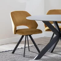 Click to view product details and reviews for Ion Dining Chair Swivel Mustard Velvet Fabric Black Legs. Click to view product details and reviews for Ion Dining Chair Swivel Mustard Velvet Fabric Black Legs.