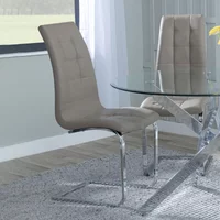 Click to view product details and reviews for Jamison Dining Chair Beige Faux Leather Chrome Cantilever Base. Click to view product details and reviews for Jamison Dining Chair Beige Faux Leather Chrome Cantilever Base.