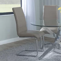 Click to view product details and reviews for Roma Dining Chair Beige Faux Leather Chrome Cantilever Base. Click to view product details and reviews for Roma Dining Chair Beige Faux Leather Chrome Cantilever Base.