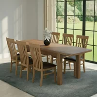 Click to view product details and reviews for Original Extending Dining Set 6 8 Seater 180cm 250cm Rustic Oak 6 Toulouse Slatted Chair With Dark Brown Faux Leather Seat Pad. Click to view product details and reviews for Original Extending Dining Set 6 8 Seater 180cm 250cm Rustic Oak 6 Toulouse Slatted Chair With Dark Brown Faux Leather Seat Pad.