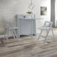 View Helsinki compact dining set - 2 seater - 80cm - 2 folding chairs - grey View Helsinki compact dining set - 2 seater - 80cm - 2 folding chairs - grey