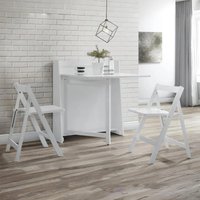 View Helsinki compact dining set - 2 seater - 80cm - 2 folding chairs - white View Helsinki compact dining set - 2 seater - 80cm - 2 folding chairs - white