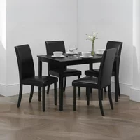 Click to view product details and reviews for Hudson Dining Set 4 Seater 114cm 4 Black Leather Chairs. Click to view product details and reviews for Hudson Dining Set 4 Seater 114cm 4 Black Leather Chairs.