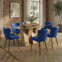 Click to view product details and reviews for Newton Dining Set 6 Seater 180cm Clear Glass And Natural 6 Langley Blue Fabric Chair. Click to view product details and reviews for Newton Dining Set 6 Seater 180cm Clear Glass And Natural 6 Langley Blue Fabric Chair.