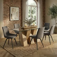 Click to view product details and reviews for Newton Dining Set 6 Seater 180cm Clear Glass And Natural 6 Malcom Dark Grey Fabric Swivel Chair. Click to view product details and reviews for Newton Dining Set 6 Seater 180cm Clear Glass And Natural 6 Malcom Dark Grey Fabric Swivel Chair.
