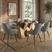 Click to view product details and reviews for Newton Dining Set 6 Seater 180cm Smoked Glass And Natural 6 Claflin Grey Fabric Chair. Click to view product details and reviews for Newton Dining Set 6 Seater 180cm Smoked Glass And Natural 6 Claflin Grey Fabric Chair.