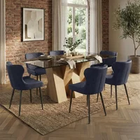 Click to view product details and reviews for Newton Dining Set 6 Seater 180cm Smoked Glass And Natural 6 Langley Grey Faux Leather Chair. Click to view product details and reviews for Newton Dining Set 6 Seater 180cm Smoked Glass And Natural 6 Langley Grey Faux Leather Chair.