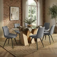Click to view product details and reviews for Newton Dining Set 6 Seater 180cm Smoked Glass And Natural 6 Malcom Grey Fabric Swivel Chair. Click to view product details and reviews for Newton Dining Set 6 Seater 180cm Smoked Glass And Natural 6 Malcom Grey Fabric Swivel Chair.