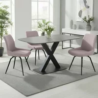 Click to view product details and reviews for Vernal Dining Set 4 Seater 130cm Grey Sintered Stone 4 Malcom Pink Fabric Swivel Chair. Click to view product details and reviews for Vernal Dining Set 4 Seater 130cm Grey Sintered Stone 4 Malcom Pink Fabric Swivel Chair.
