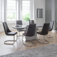 Click to view product details and reviews for Como Extending Dining Set 160cm 200cm 4 6 Seater 6 Cantilever Chairs Grey Gloss. Click to view product details and reviews for Como Extending Dining Set 160cm 200cm 4 6 Seater 6 Cantilever Chairs Grey Gloss.