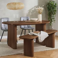 Click to view product details and reviews for Axel Oval Dining Set 6 Seater 160cm With 2 Grey Chairs And 1 Bench Walnut Fluted. Click to view product details and reviews for Axel Oval Dining Set 6 Seater 160cm With 2 Grey Chairs And 1 Bench Walnut Fluted.