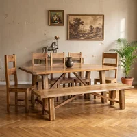 View Odisha dining set - 8 seater - with 5 wooden chairs and bench - solid mango wood View Odisha dining set - 8 seater - with 5 wooden chairs and bench - solid mango wood
