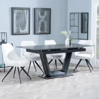 Click to view product details and reviews for Alpha Extending Dining Set 4 6 Seater 140cm 180cm Black Ceramic Arctic Swivel Dining Chair Cream Velvet Fabric. Click to view product details and reviews for Alpha Extending Dining Set 4 6 Seater 140cm 180cm Black Ceramic Arctic Swivel Dining Chair Cream Velvet Fabric.