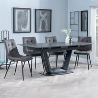 Click to view product details and reviews for Alpha Extending Dining Set 4 6 Seater 140cm 180cm Black Ceramic Corona Dining Chair Grey Fabric. Click to view product details and reviews for Alpha Extending Dining Set 4 6 Seater 140cm 180cm Black Ceramic Corona Dining Chair Grey Fabric.