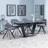 Click to view product details and reviews for Alpha Extending Dining Set 4 6 Seater 140cm 180cm Black Ceramic Ion Swivel Dining Chair Dark Grey Velvet Fabric. Click to view product details and reviews for Alpha Extending Dining Set 4 6 Seater 140cm 180cm Black Ceramic Ion Swivel Dining Chair Dark Grey Velvet Fabric.