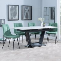 Click to view product details and reviews for Alpha Extending Dining Set 4 6 Seater 140cm 180cm White Ceramic Corona Dining Chair Green Fabric. Click to view product details and reviews for Alpha Extending Dining Set 4 6 Seater 140cm 180cm White Ceramic Corona Dining Chair Green Fabric.