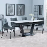Click to view product details and reviews for Alpha Extending Dining Set 4 6 Seater 140cm 180cm White Ceramic Corona Dining Chair Light Grey Fabric. Click to view product details and reviews for Alpha Extending Dining Set 4 6 Seater 140cm 180cm White Ceramic Corona Dining Chair Light Grey Fabric.