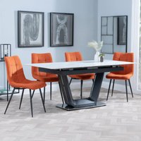 Click to view product details and reviews for Alpha Extending Dining Set 4 6 Seater 140cm 180cm White Ceramic Corona Dining Chair Orange Fabric. Click to view product details and reviews for Alpha Extending Dining Set 4 6 Seater 140cm 180cm White Ceramic Corona Dining Chair Orange Fabric.