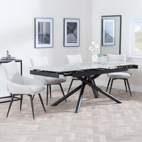 View Apollo extending dining set - 6-8 seater - 160cm-220cm - grey ceramic - ace swivel dining chair - beige fabric View Apollo extending dining set - 6-8 seater - 160cm-220cm - grey ceramic - ace swivel dining chair - beige fabric