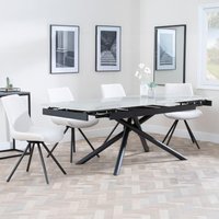 View Apollo extending dining set - 6-8 seater - 160cm-220cm - grey ceramic - boden swivel dining chair - cream fabric View Apollo extending dining set - 6-8 seater - 160cm-220cm - grey ceramic - boden swivel dining chair - cream fabric