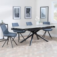View Apollo extending dining set - 6-8 seater - 160cm-220cm - grey ceramic - boden swivel dining chair - dark grey fabric View Apollo extending dining set - 6-8 seater - 160cm-220cm - grey ceramic - boden swivel dining chair - dark grey fabric