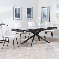 View Apollo extending dining set - 6-8 seater - 160cm-220cm - grey ceramic - corona dining chair - beige fabric View Apollo extending dining set - 6-8 seater - 160cm-220cm - grey ceramic - corona dining chair - beige fabric