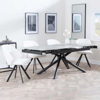 View Apollo extending dining set - 6-8 seater - 160cm-220cm - grey ceramic - ion swivel dining chair - cream boucle fabric View Apollo extending dining set - 6-8 seater - 160cm-220cm - grey ceramic - ion swivel dining chair - cream boucle fabric