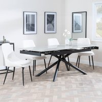 View Apollo extending dining set - 6-8 seater - 160cm-220cm - grey ceramic - peyton dining chair - cream fabric View Apollo extending dining set - 6-8 seater - 160cm-220cm - grey ceramic - peyton dining chair - cream fabric