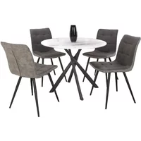 Click to view product details and reviews for Avesta Dining Set 4 Seater 100cm Round White Marble Effect 4 Rodeo Dark Grey Chairs. Click to view product details and reviews for Avesta Dining Set 4 Seater 100cm Round White Marble Effect 4 Rodeo Dark Grey Chairs.