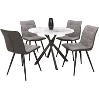 Click to view product details and reviews for Avesta Dining Set 4 Seater 100cm Round White Marble Effect 4 Rodeo Light Grey Chairs. Click to view product details and reviews for Avesta Dining Set 4 Seater 100cm Round White Marble Effect 4 Rodeo Light Grey Chairs.