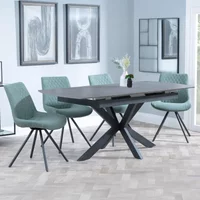 Click to view product details and reviews for Bari Extending Dining Set 4 6 Seater 140cm 180cm Grey Ceramic Boden Swivel Dining Chair Green Fabric. Click to view product details and reviews for Bari Extending Dining Set 4 6 Seater 140cm 180cm Grey Ceramic Boden Swivel Dining Chair Green Fabric.