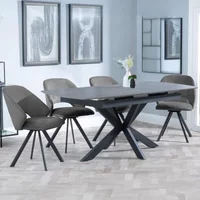 Click to view product details and reviews for Bari Extending Dining Set 4 6 Seater 140cm 180cm Grey Ceramic Ion Swivel Dining Chair Dark Grey Velvet Fabric. Click to view product details and reviews for Bari Extending Dining Set 4 6 Seater 140cm 180cm Grey Ceramic Ion Swivel Dining Chair Dark Grey Velvet Fabric.